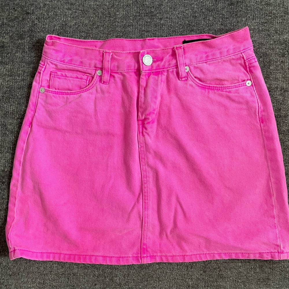 Blank NY bright pink denim mini skirt